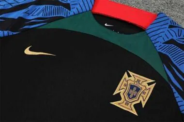 2022 Portugal Training Suit Short Sleeve Kit Black