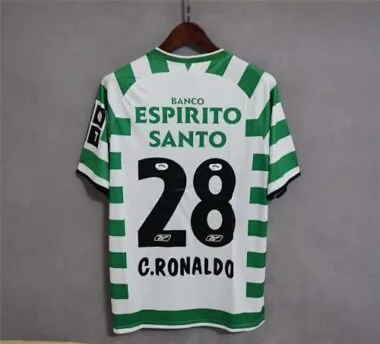 03-04 Sporting Lisbon Home Retro Kit Vintage Shirt Football Jerseys