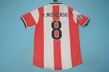 98-99 PSV, camisola de casa vermelha e branca
