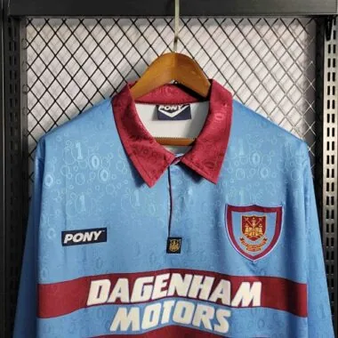 95-97 West Ham Away Retro Long Sleeve Kit Vintage Shirt Sport
