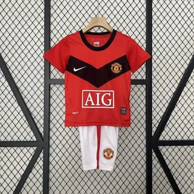09-10 Manchester United Home Retro Kid Kits Children Sets Jersey Supplier Yupoo