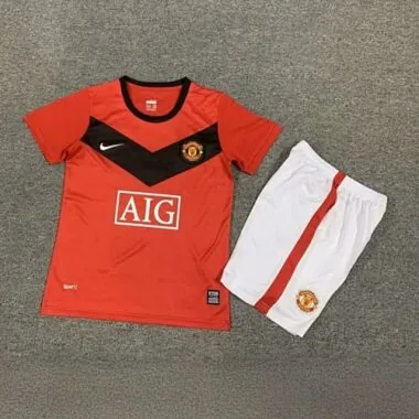 09-10 Manchester United thuisretro-tenues voor kinderen – kinderset met shirt