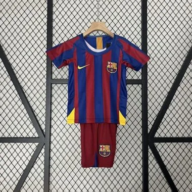05-06 Barcelona Home Retro Kids Kits Football Jerseys Yupoo