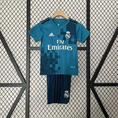 17-18 Real Madrid Third Away Retro Kids Kit Size:16-28 Soccer Jersey Yupoo