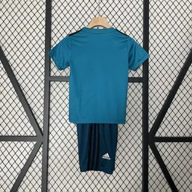 Equipamento infantil retro de terceiro jogo do Real Madrid 17-18, tamanhos: 16-28, camisola de futebol