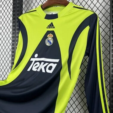 99-00 Real Madrid Goalkeeper Long Sleeve Kit Retro Soccer T-Shirt