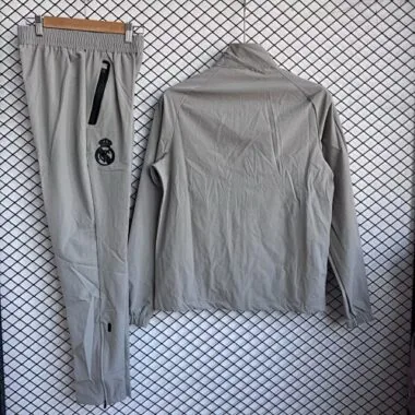 26-27 Real Madrid Gray Windbreaker Jackets Kit Soccer T-Shirt