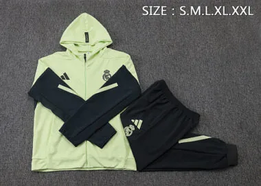 26-27 Real Madrid Green Hoodies Jackets Kit Soccer T-Shirt