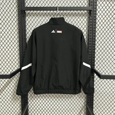 26-27 Real Madrid Black Windbreaker Jackets Kit Soccer T-Shirt