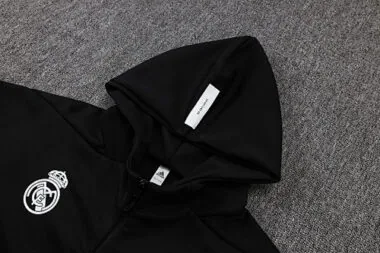 26-27 Real Madrid Black Hoodies Jackets Kit Soccer T-Shirt