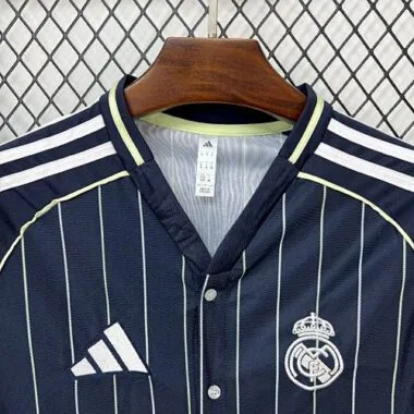 25-26 Real Madrid Baseball Uniform Kit Soccer T-Shirt