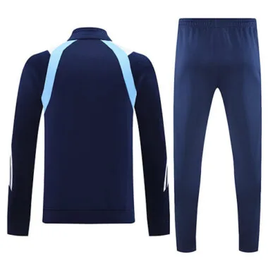 25-26 Real Madrid White&amp;Blue Football Tracksuits Long Jacket Suits