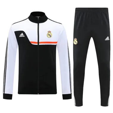 25-26 Real Madrid White&amp;Black Football Tracksuits Long Jacket Suits