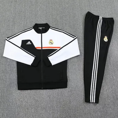 25-26 Real Madrid White&amp;Black Football Tracksuits Long Jacket Suits