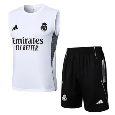25-26 Real Madrid White Training Kits Football Vest Suits