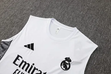 25-26 Real Madrid White Training Kits Football Vest Suits