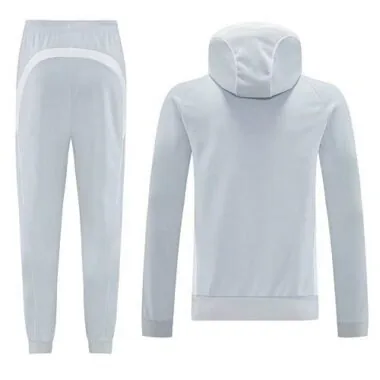 25-26 Real Madrid White Hoodie Tracksuit Long Jacket Suits