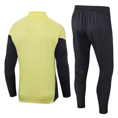 25-26 Real Madrid Training Kits Long Yellow Football Tracksuits