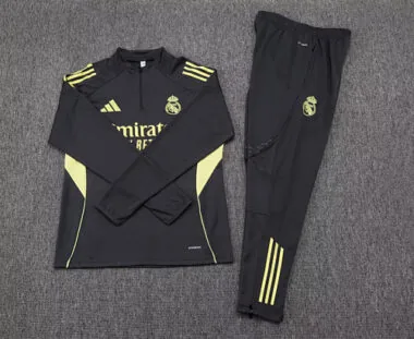 25-26 Real Madrid Training Kits Long Black Football Tracksuits