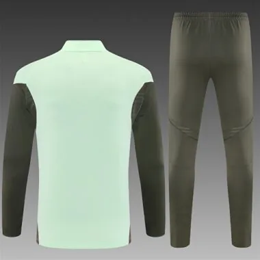 25-26 Real Madrid Training Kits Light Green Long Football Tracksuits