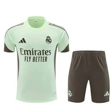 25-26 Real Madrid Training Kits Light Green Football Tracksuits