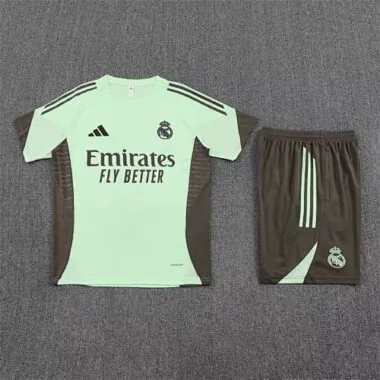 25-26 Real Madrid Training Kits Light Green Football Tracksuits