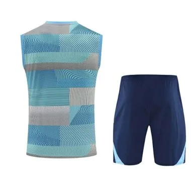 25-26 Real Madrid Training Kits Light Blue Football Vest Suits
