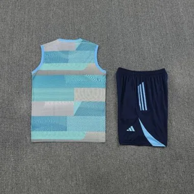 25-26 Real Madrid Training Kits Light Blue Football Vest Suits