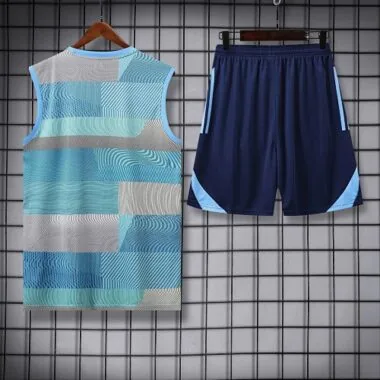 25-26 Real Madrid Training Kits Light Blue Football Vest Suits
