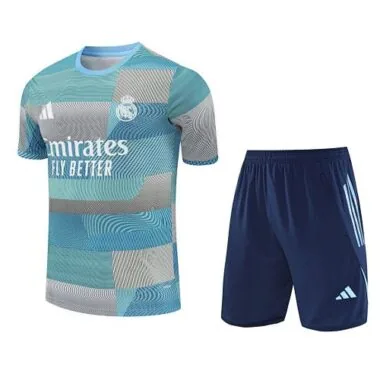 25-26 Real Madrid Training Kits Light Blue Football Tracksuits