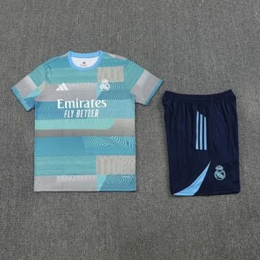 25-26 Real Madrid Training Kits Light Blue Football Tracksuits