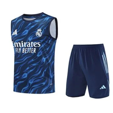 25-26 Real Madrid Training Kits Blue Football Vest Suits