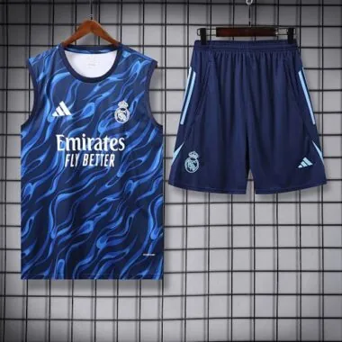 25-26 Real Madrid Training Kits Blue Football Vest Suits
