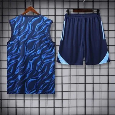 25-26 Real Madrid Training Kits Blue Football Vest Suits