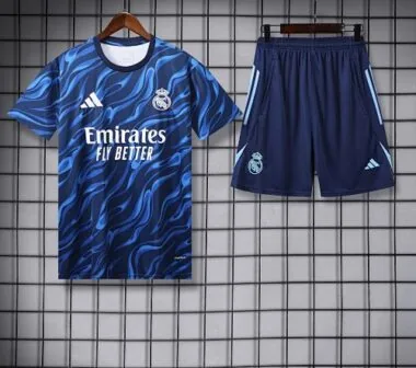 25-26 Real Madrid Training Kits Blue Football Tracksuits