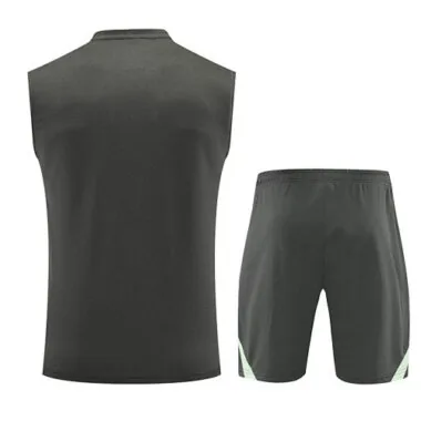 25-26 Real Madrid Training Kits Army Green Football Vest Suits