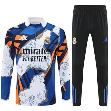 25-26 Real Madrid Pre-Match Training Kits Long Football Tracksuits