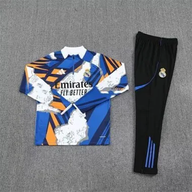 25-26 Real Madrid Pre-Match Training Kits Long Football Tracksuits