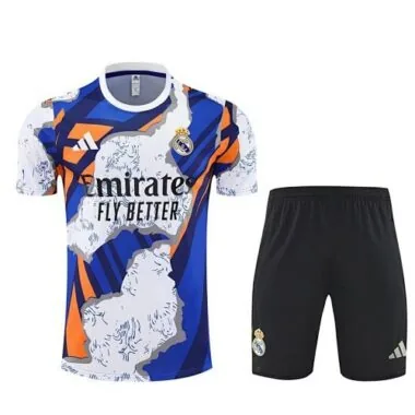25-26 Real Madrid Pre-Match Blue&amp;White Training Kits Football Tracksuits
