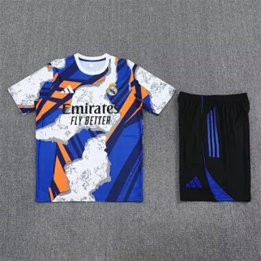 25-26 Real Madrid Pre-Match Blue&amp;White Training Kits Football Tracksuits