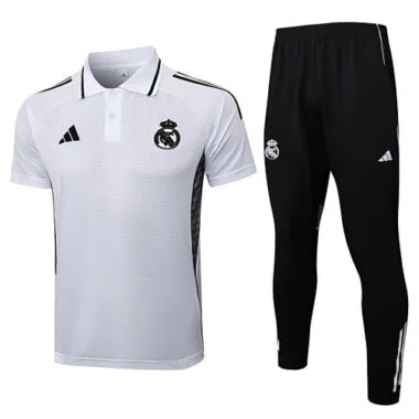 25-26 Real Madrid Polo White&amp;Black Training Kits Football Tracksuits