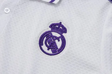 25-26 Real Madrid Polo White Training Kits Football Tracksuits