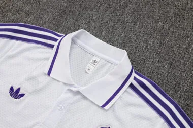 25-26 Real Madrid Polo White Training Kits Football Tracksuits