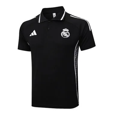 25-26 Real Madrid Polo Black Training Kits Football Tracksuits