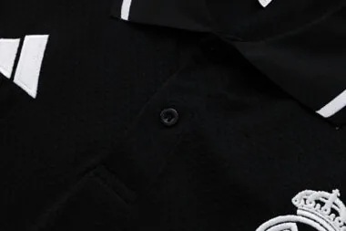25-26 Real Madrid Polo Black Training Kits Football Tracksuits