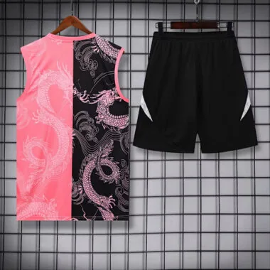 25-26 Real Madrid Pink&amp;Black Dragon Training Kits Football Tracksuits