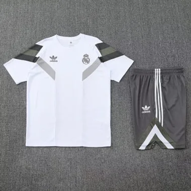 25-26 Real Madrid Original White Training Kits Football Tracksuits