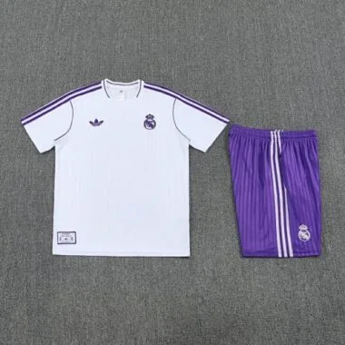 25-26 Real Madrid White Training Kits Football Tracksuits
