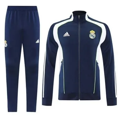 25-26 Real Madrid Navy&amp;White Football Tracksuits Long Jacket Suits