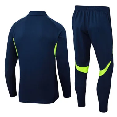 25-26 Real Madrid Navy&amp;Green Training Kits Long Football Tracksuits